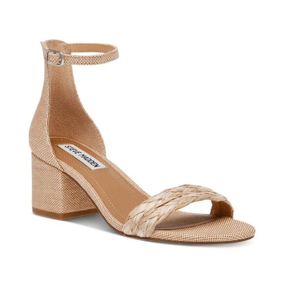 Steve Madden Women's Irenee Two-Piece Block-Heel Sandals - Raffia 5M - Picture 6 of 7